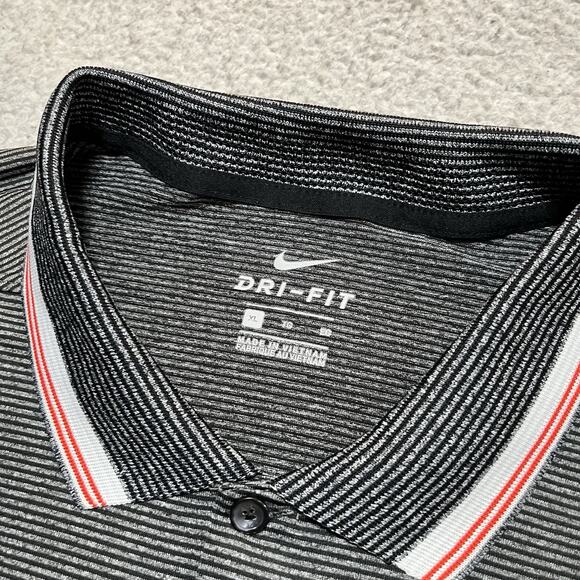 Nike Polo Shirt Mens XL Stripe Gray Performance PGA Bethpage Black Golf Dri Fit - Picture 3 of 10